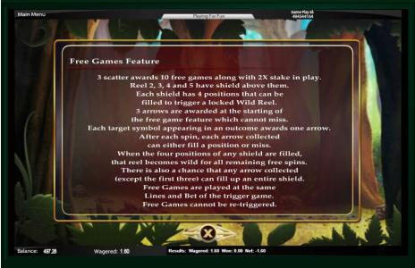 Robin Hood Slot Machine Free Spins Bonus Screen