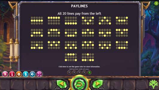 Ozwins Jackpots Slot Machine Paylines Screen