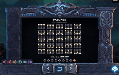 Vikings go to Hell Slot Machine Paylines Screen