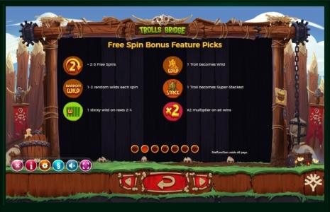 Trolls Bridge Slot Machine Free Spins Bonus Screen