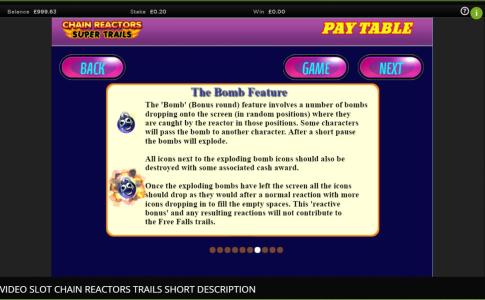 Chain Reactors Super Trails Slot Machine Wild Symbol Screen