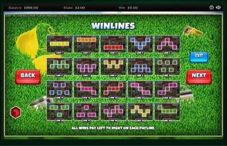 Carry On Camping Slot Machine Paylines Screen