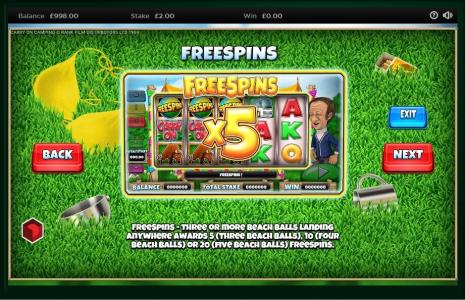 Carry On Camping Slot Machine Free Spins Bonus Screen