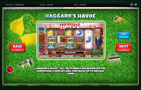 Carry On Camping Slot Machine Haggard's Havoc Feature Screen