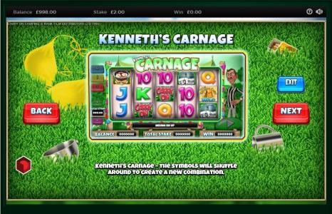Carry On Camping Slot Machine Kenneth's Carnage Feature Screen