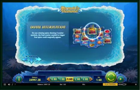 Mermaids Diamond Slot Machine Divine Intervention Feature Screen