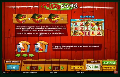 Crazy Cows Slot Machine Scatter Symbol Screen