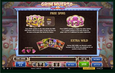 Grim Muerto Slot Machine Free Spins Bonus Screen