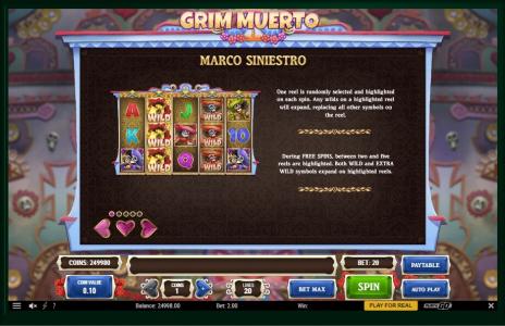 Grim Muerto Slot Machine Free Spins Bonus Screen