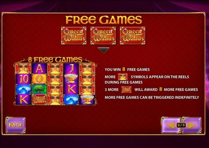 Queen of Wands Slot Machine Free Games Screen