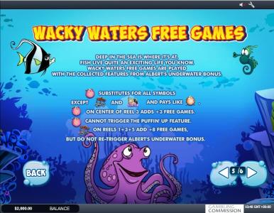 Wacky Waters Slot Machine Free Games Screen