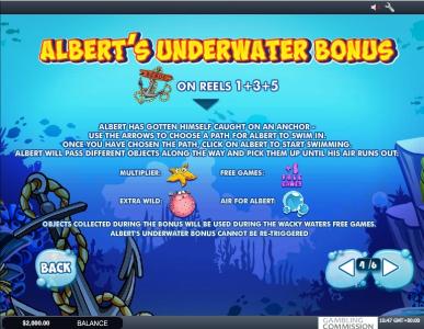 Wacky Waters Slot Machine Bonus Game Screen
