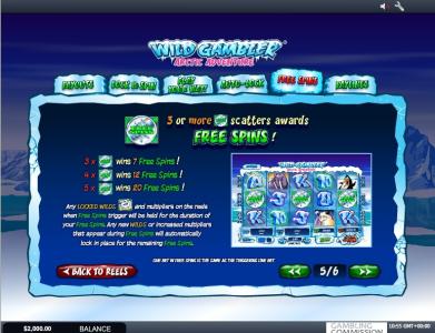 Wild Gambler Arctic Adventure Slot Machine Free Spins Bonus Screen