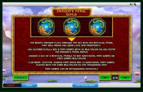 Fei Long Zai Tian Slot Machine Dragon's Pearl Bonus Feature Screen