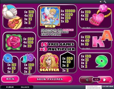 Slot Machine Paytable Screen