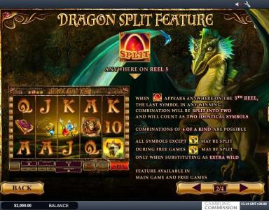 Dragon Kingdom Slot Machine Game Feature Screen