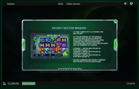 Green Lantern Slot Machine Secret Sector Mission Screen