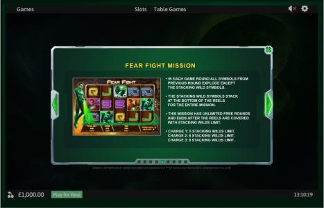 Green Lantern Slot Machine Bonus Round Screen
