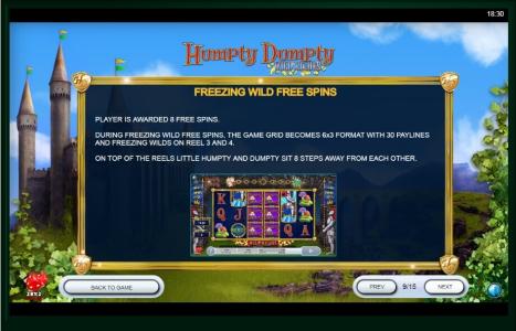 Humpty Dumpty Wild Riches Slot Machine Free Spins Bonus Screen