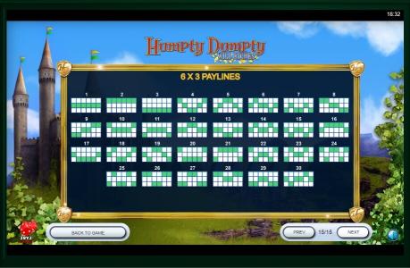 Humpty Dumpty Wild Riches Slot Machine Paylines Screen