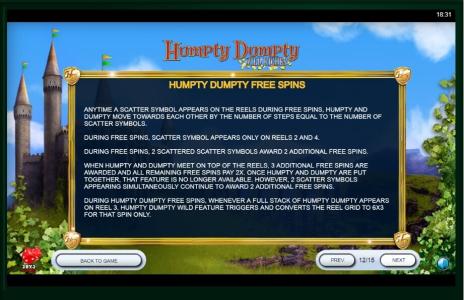 Humpty Dumpty Wild Riches Slot Machine Free Spins Bonus Screen