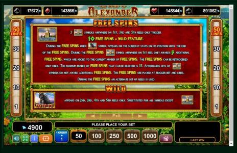 The Story of Alexander Slot Machine Free Spins Bonus Screen