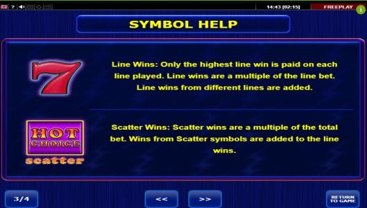 Hot Choice Slot Machine Scatter Awards Screen