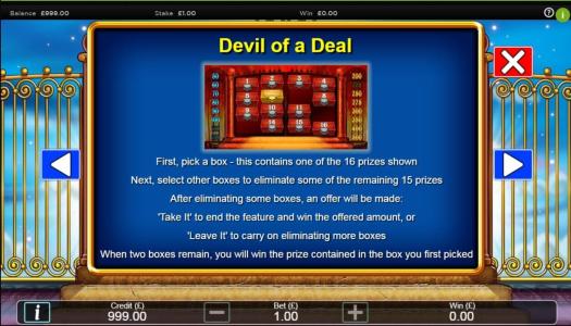 Stairway to Heaven Slot Machine Bonus Game Screen