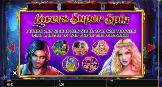 Romeo and Juliet Slot Machine Free Spins Bonus Screen