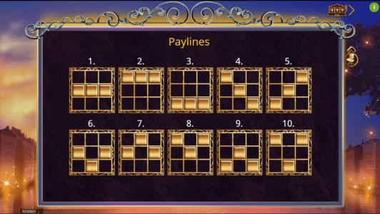 Romeo Slot Machine Paylines Screen