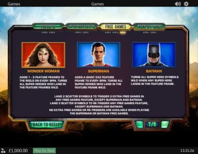 Justice League Slot Machine Free Games Screen