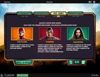 Justice League Slot Machine Free Games Screen