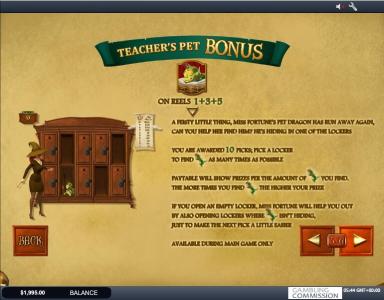 Miss Fortune Slot Machine Bonus Game Screen