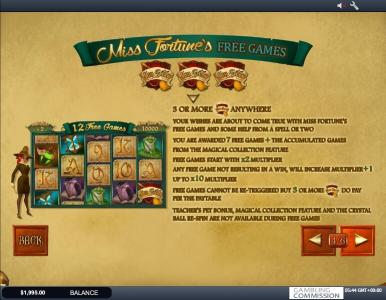 Miss Fortune Slot Machine Free Games Screen
