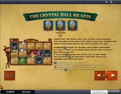 Miss Fortune Slot Machine Re-Spins Bonus Screen