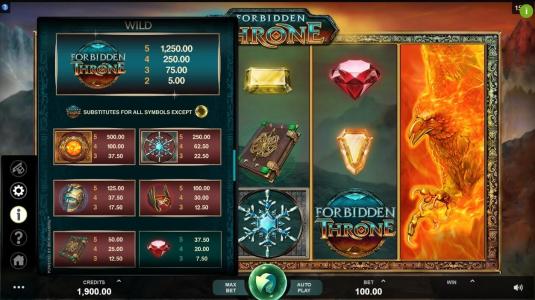 Forbidden Throne Slot Machine Wild Symbol Screen