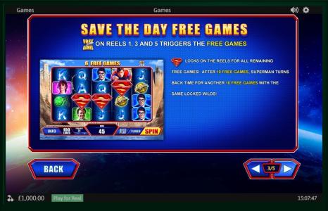 Superman The Movie Slot Machine Free Game Screen