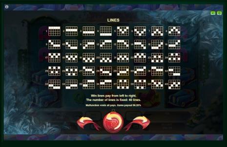 Lucky Xmas Slot Machine Paylines Screen