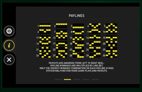 The Monkey King Slot Machine Paylines Screen