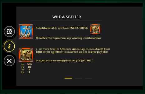 Pirates Treasure Slot Machine Scatter Awards and Wild Symbol Screen