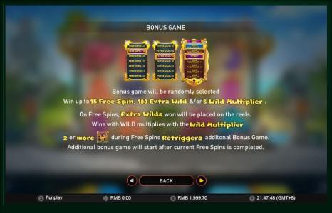 Monsters Cash Slot Machine Bonus Game Screen