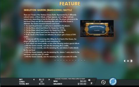 Journey to the West Slot Machine Gamble Feature Screen