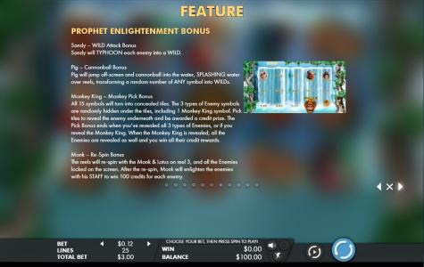 Journey to the West Slot Machine Gamble Feature Screen