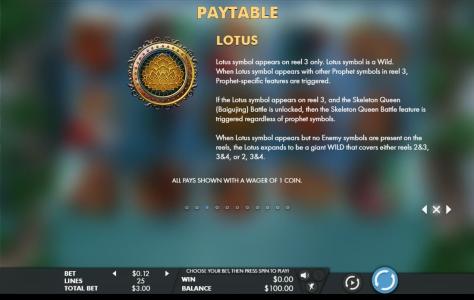 Journey to the West Slot Machine Paytable Screen