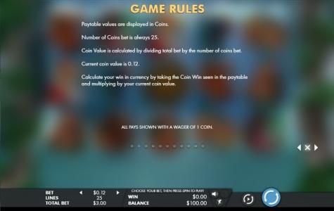 Journey to the West Slot Machine Game Rules Screen