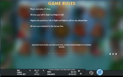 Journey to the West Slot Machine Game Rules Screen