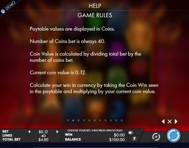 Tiger Temple Slot Machine Game Rules Screen