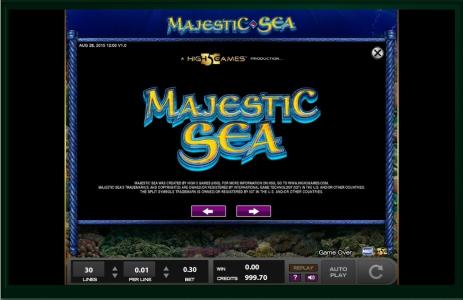 Slot Machine Majestic Sea Screen