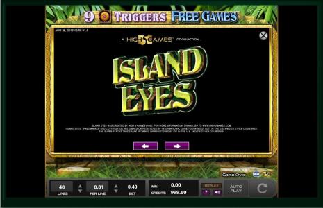 Island Eyes Slot Machine Island Eyes Screen