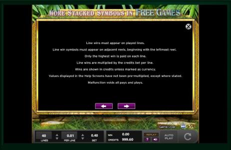 Island Eyes Slot Machine Game Rules Screen